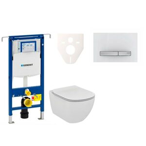 Cenově zvýhodněný závěsný WC set Geberit do lehkých stěn / předstěnová montáž+ WC Ideal Standard Tesi 111.355.00.5NE8