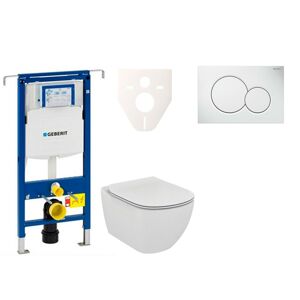 Cenově zvýhodněný závěsný WC set Geberit do lehkých stěn / předstěnová montáž+ WC Ideal Standard Tesi 111.355.00.5NF1