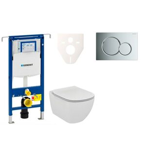 Cenově zvýhodněný závěsný WC set Geberit do lehkých stěn / předstěnová montáž+ WC Ideal Standard Tesi 111.355.00.5NF2