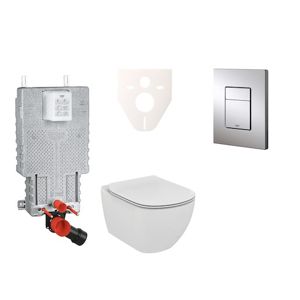 Cenově zvýhodněný závěsný WC set Grohe k zazdění + WC Ideal Standard Tesi 38643SET-KE