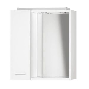 Zrcadlová skříňa Aqualine Zoja 60x60 cm levá bílá s osvětlením 45021
