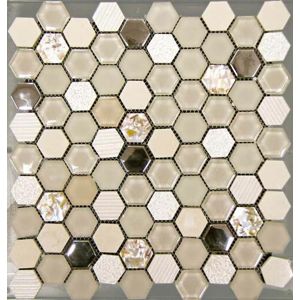 Mozaika Mosavit Hexagono beige 30x30 cm mat / lesk HEXABE