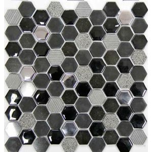 Mozaika Mosavit Hexagono negro 30x30 cm mat / lesk HEXANE