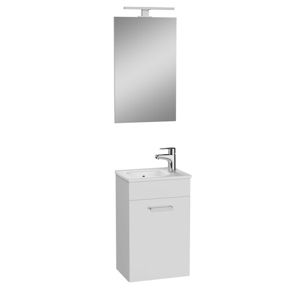 Koupelnová sestava s umyvadlem zrcadlem a osvětlením Vitra Mia 39x61x28 cm bílá lesk MIASET40B