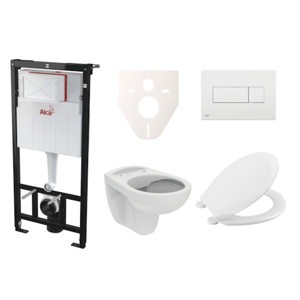 Cenově zvýhodněný závěsný WC set Alca do lehkých stěn / předstěnová montáž+ WC S-Line S-line Pro SIKOASP4