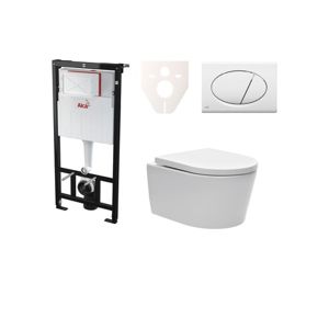 Cenově zvýhodněný závěsný WC set Alca do lehkých stěn / předstěnová montáž+ WC SAT Brevis SIKOASW1