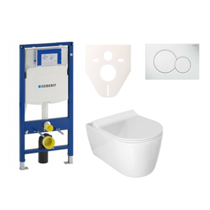 Cenově zvýhodněný závěsný WC set Geberit do lehkých stěn / předstěnová montáž+ WC Glacera Alfa SIKOGES3A1