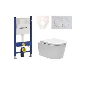Cenově zvýhodněný závěsný WC set Geberit do lehkých stěn / předstěnová montáž+ WC SAT Brevis SIKOGES7W7