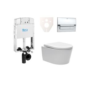 Závěsný set WC Swiss Aqua Technologies Brevis, nádržka ROCA, tlačítko CR lesk SIKORSW5