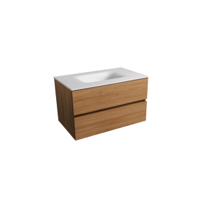 Koupelnová skříňka s umyvadlem bílá mat Naturel Verona 86x51,2x52,5 cm světlé dřevo VERONA86BMSD