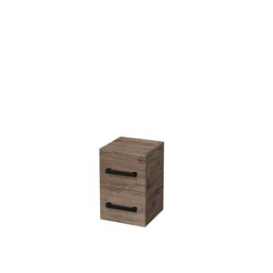 Koupelnová skříňka nízká s černou úchytkou SAT Cube Way 32,5x51x33 cm dub Wellington mat CUBE3CN32DW